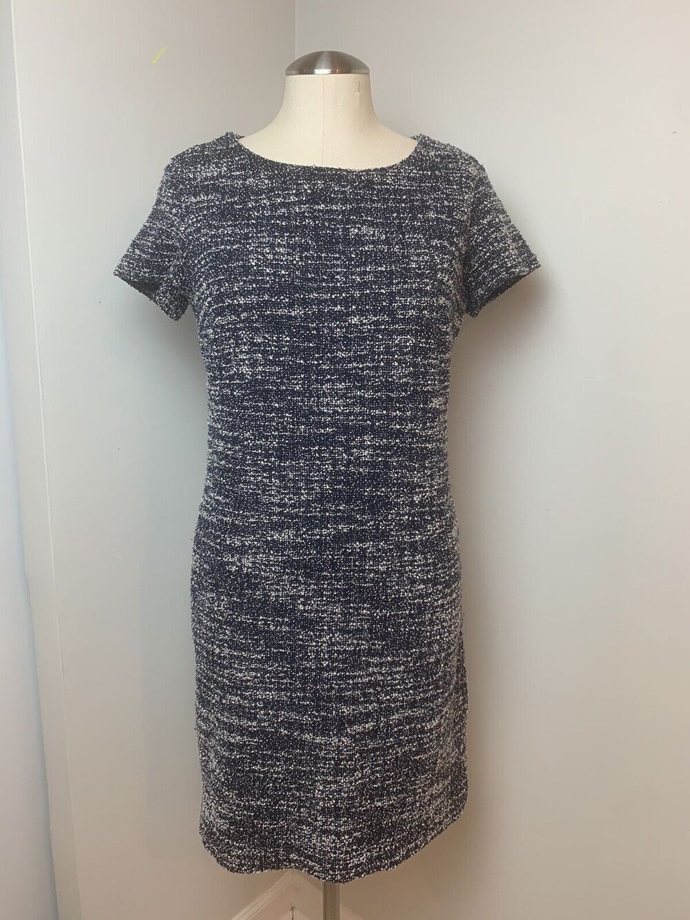 Banana Republic Factory Store Women Navy Blue Tweed Shift Dress 4